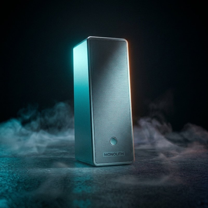 MONOLITH speaker in the Gunmetal finish, macro.