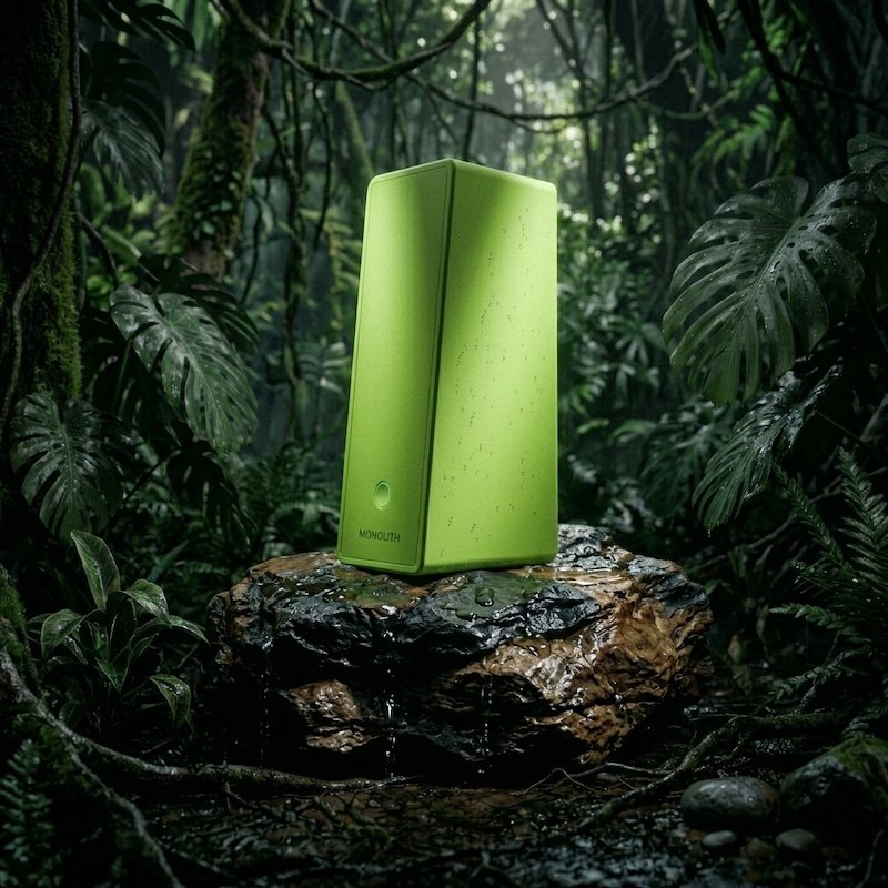 MONOLITH speaker in the Acid finish, macro.